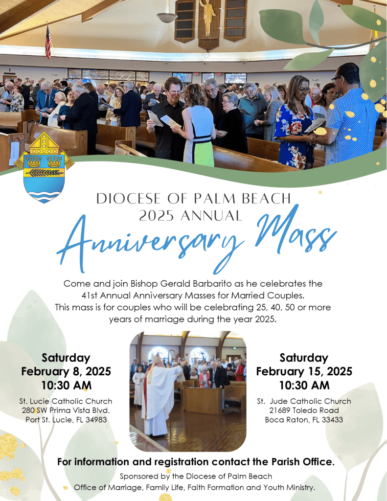 Bishop Barbarito’s Annual Anniversary Masses